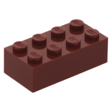 LEGO kocka 2x4, sötétpiros (3001)